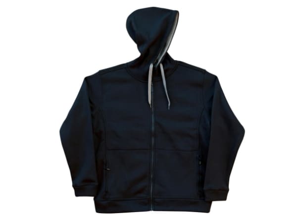 Full zip contrast bonded fleece hoodie