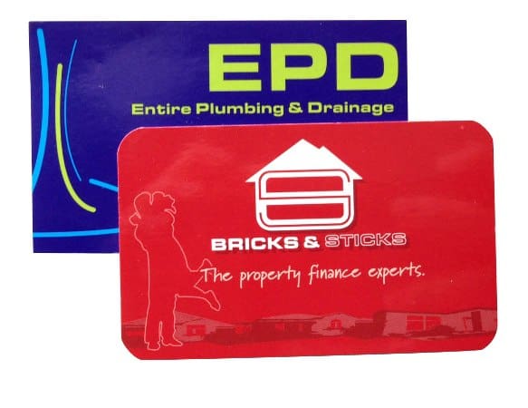Full colour 2 sides + Gloss or Matt Laminate 1 side