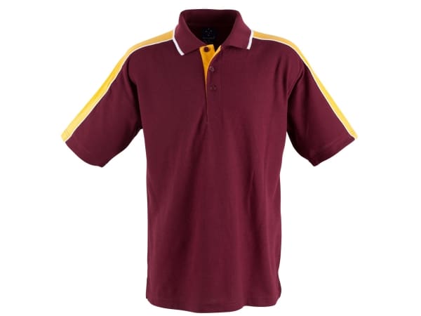 Mini-Waffle Tiger  Stripe Short Sleeves Polo