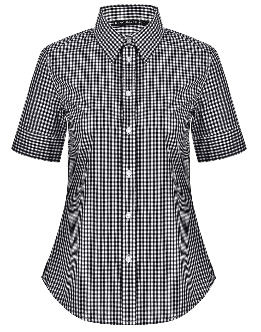 Ladies’ Gingham Check Short Sleeve Shirt