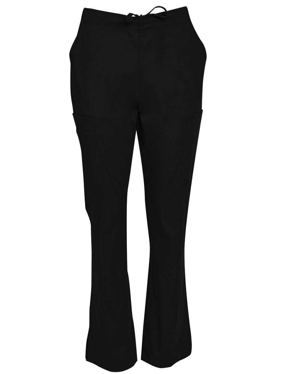 LADIES SEMI-ELASTIC WAIST TIE SOLID COLOUR SCRUB PANTS