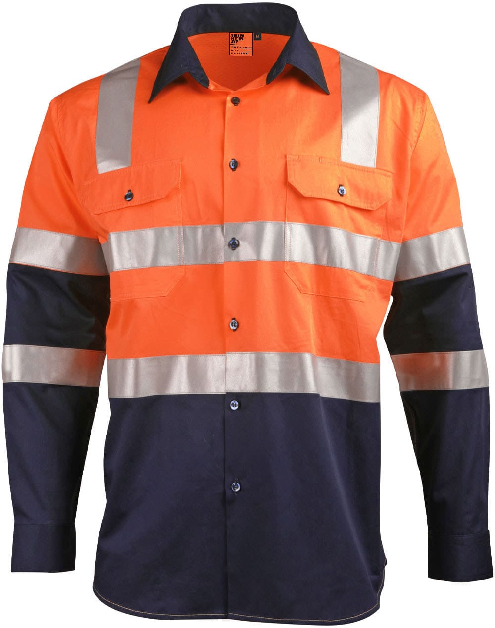 biomotion day/night light weight safety shirt with x back tape configuration